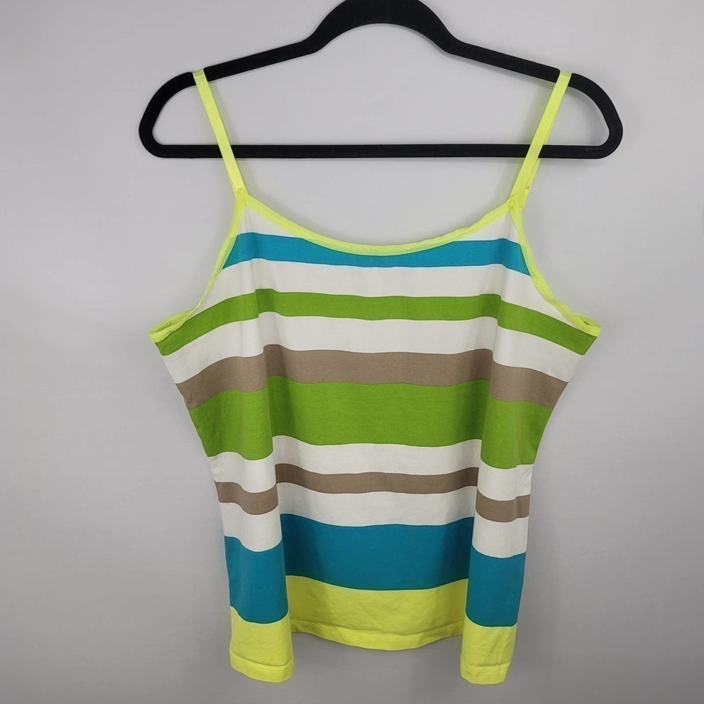 Lane Bryant Pretty & Perfect Cotton Stretch Striped Cami Top Size 16